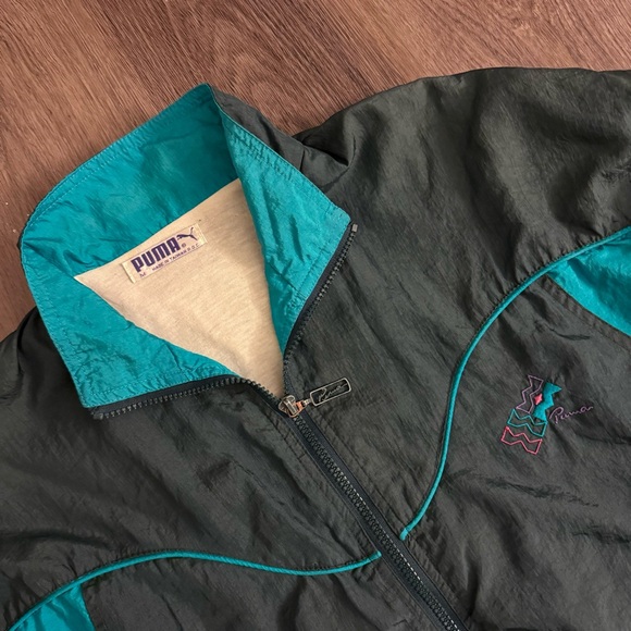 Puma Windbreaker Track Jacket Men’s Medium Colorblock 100% Nylon Vtg 89s 90s - Picture 2 of 8